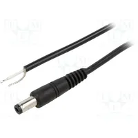 Cable 1X0.5Mm2 wires,DC 5,5/2,1 plug straight black 1.5M  P21-Tt-C050-150Bk