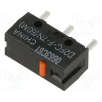 Microswitch Snap Action 0.001A/6Vdc without lever Spst-No  D2Fc-F-7N-60M D2Fc-F-7N60M