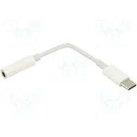 Adapter Jack 3.5Mm 4Pin socket,USB C plug 0.15M white  Art-Oem-C11 Kabada Usbc/Jack Oem-C11