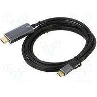 Adapter Hdmi 2.0 plug,USB C plug 1.8M black Core Cu  Art-Oem-C4-2 Kabusbc Oem-C4-2