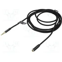 Cable Jack 3.5Mm 4Pin socket,Jack 3,5Mm plug 0.5M black  Bhcbd