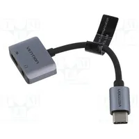 Adapter Jack 3.5Mm socket,USB C plug 0.1M grey  Bgsha
