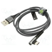 Cable Usb 2.0 A plug,USB C angled plug 1M 480Mbps  Goobay-64656 64656