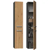 Topeshop Nel Ii Ant/Art bathroom storage cabinet Graphite, Oak  Antr/Art 5904507202323 Mlatohszs0034