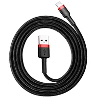 Baseus Cafule Cable Durable Nylon Braided Wire Usb  Lightning Qc3.0 1.5A 2M black-red Calklf-C19 6953156275027 018157