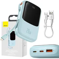 Baseus Qpow power bank 10000Mah built-in Lightning 20W Quick Charge cable Scp Afc Fcp blue Ppqd020003  6932172608460 034153