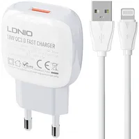 Wall charger  Ldnio A1307Q 18W Lightning cable 5905316141575 042558