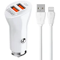 Ldnio C511Q 2Usb Car charger  Lightning cable 5905316142664 042806