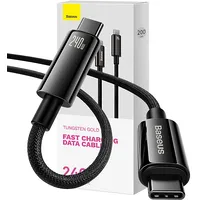 Baseus Cawj040101 Tungsten Gold Fast Charging Data Cable Usb-C - 240W 2M Black  6932172628833