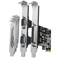 Pci-Express card with one parallel and two serial ports 250 kbps. Asix Ax99100. Standard  Low profile. 989194848225