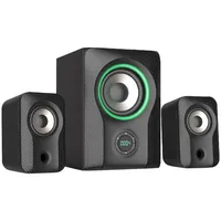FD F590X 2.1 Multimedia Speakers, 60W Rms, Full range speaker 2X3 5.25 Subwoofer, Bt 5.3/Aux/Usb/Coaxial/Led Display/Rgb multi-color lighting mode/Remote Control/Black 