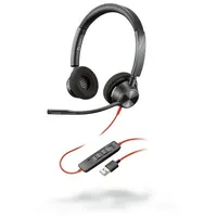 Poly Blackwire 3320 Headset Wired Head-Band Office/Call center Usb Type-A Black, Red  214012-01 17229167698 Wlononwcraydy