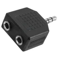 Adapter Jack 3.5Mm socket x2,Jack plug black  Ca1002