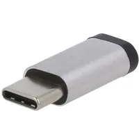 Adapter Otg,Usb 2.0 Usb B micro socket,USB C plug silver  Usbc/B-Adap-Sv 56636