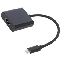 Adapter Usb 3.1 Hdmi socket,USB C plug 0.23M black  Qoltec-50375 50375