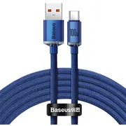 Baseus crystal shine series fast charging data cable Usb Type A to C 100W 2M blue Cajy000503  6932172602840