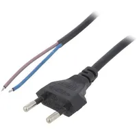 Cable 2X0.75Mm2 Cee 7/16 C plug,wires Pvc 1.5M flat black  Ak-Ot-05A