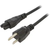 Cable 3X18Awg Iec C13 female,NEMA 5-15 B plug Pvc 1.8M  Sn22-3/18/1.8Bk
