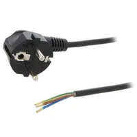 Cable 3X1Mm2 Cee 7/7 E/F plug angled,wires,SCHUKO Pvc  W-97166