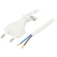 Cable Cee 7/16 C plug,wires Pvc 1.5M white 2.5A 250V  S6-2/07/1.5Wh 51345
