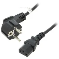 Cable Cee 7/7 E/F plug angled,IEC C13 female Pvc 1.5M 10A  Sn326-3/07/1.5Bk 68604