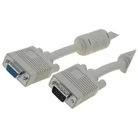 Cable D-Sub 15Pin Hd socket,D-Sub plug grey 15M  Ak-310203-150-E