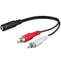 Cable Jack 3.5Mm 3Pin socket,RCA plug x2 0.2M black  Cable-407/0.2 50092