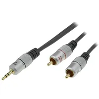 Cable Jack 3.5Mm plug,RCA plug x2 1.8M black  Tcv3420-1.8