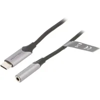 Cable Jack 3.5Mm socket,USB C plug nickel plated 1M 29Awg  Bgmhf