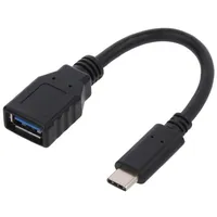 Cable Otg,Usb 3.2 Usb A socket,USB C plug 150Mm black 15W 3A  Cu0098