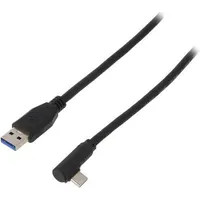 Cable Usb 3.0 A plug,USB C angled plug 2M black Core Cu  Usb.c-F90/Am-20 66503