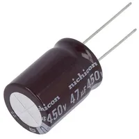 Capacitor electrolytic Tht 47Uf 450Vdc Ø18X25Mm Pitch 7.5Mm  Uld2W470Mhd