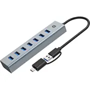 Conceptronic Hubbies21G interfeisa centrmezgls Usb 3.2 Gen 1 3.1 Type-A 5000 Mbit/S Pelēks  4015867238301