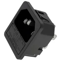 Connector Ac supply socket male 10A 250Vac Iec 60320 C14 E  6200.4215
