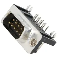 D-Sub Pin 9 socket male angled 90 Tht Unc 4-40 5A 20Mω  De09-Pl-24