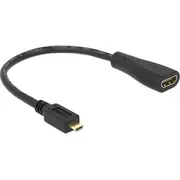 Delock Cable High Speed Hdmi with Ethernet - Micro-D male Gt Hdmi-A female 23 cm  65391 4043619653911
