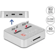 Delock Docking Station for 1 x M.2 Nvme Ssd  Sata with Sd Express 7.1 Card Reader and Clone Function 64138 4043619641383