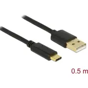 Delock Usb 2.0 cable Type-A to Type-C 0.5 m  83326 4043619833269