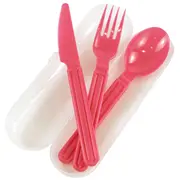 Galda piederumu komplekts caurspīdīgā kārbiņā Foody asorti, caurspīdīgs/zils/zaļš/rozā  116465615 8000303319184