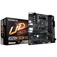 Gigabyte A520M Ds3H V2 Motherboard - Supports Amd Ryzen 5000 Series Am4 Cpus, up to 4733Mhz Ddr4 Oc, Pcie 3.0 x16, Gbe Lan, Us  6-A520M 4719331854690