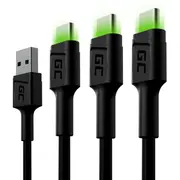 Green Cell Usb Male - Type-C x 3 2M Led Backlight  Kabgcset03 5907813961380
