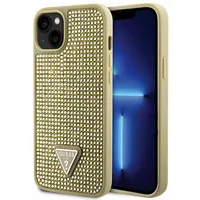 Guess Rhinestones Triangle Metal Logo Case for iPhone 14 Gold  Guhcp14Shdgtpd 3666339120054