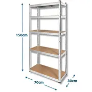 Izturīgs, transformējams metāla plaukts 150X70X30 cm, mājai, birojam, garāžai, sudrabaini cinkots  Rb-1255 310000224751