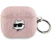 Karl Lagerfeld Kla3Pgchpp Airpods 3 cover różowy pink Monogram Choupette Head  3666339283735