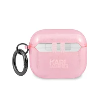 Kla3Uchgp Karl Lagerfeld Tpu Glitter Choupette Head silikona aizsargapvalks austiņām Apple Airpods 3 rozā  3700740509180