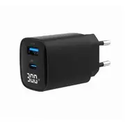 Lādētājs Gembird Usb Type-C  Type-A Lcd Black Ta-Uc-Pdqc30Lcd-Bk-01 8716309129619