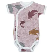 Lodger Romper Empire Fish kokvilnas bodijs ar īsām piedurknēm, Nocture, 68 cm Rf 07768  8719033396333