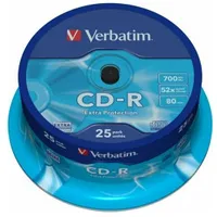 Matricas Cd-R Verbatim 700Mb 1X-52X Extra Protection, 25 Pack Spindle  43432V 0023942434320