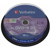 Matricas DvdR Dl Verbatim 8.5Gb Double Layer 8X Azo, 10 Pack Spindle  43666V 023942436669