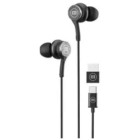 Maxell Xc1 Usb-C wired headphones with Usb-A adapter black  Black 025215504495 Permalslu0007